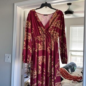 Red and gold dress